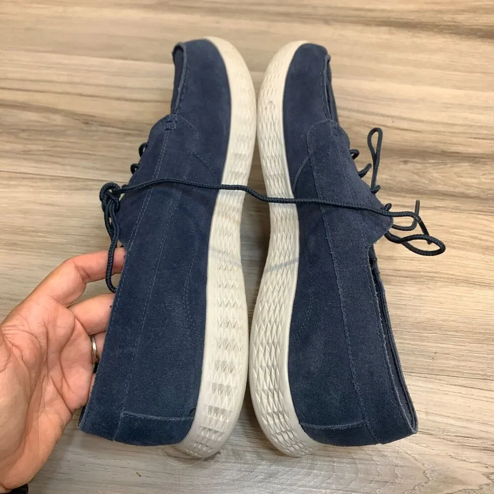 Skechers On The Go Glide Size 12 Mens Boat Shoes Blue Gray Suede Comfort Casual - Picture 3 of 11